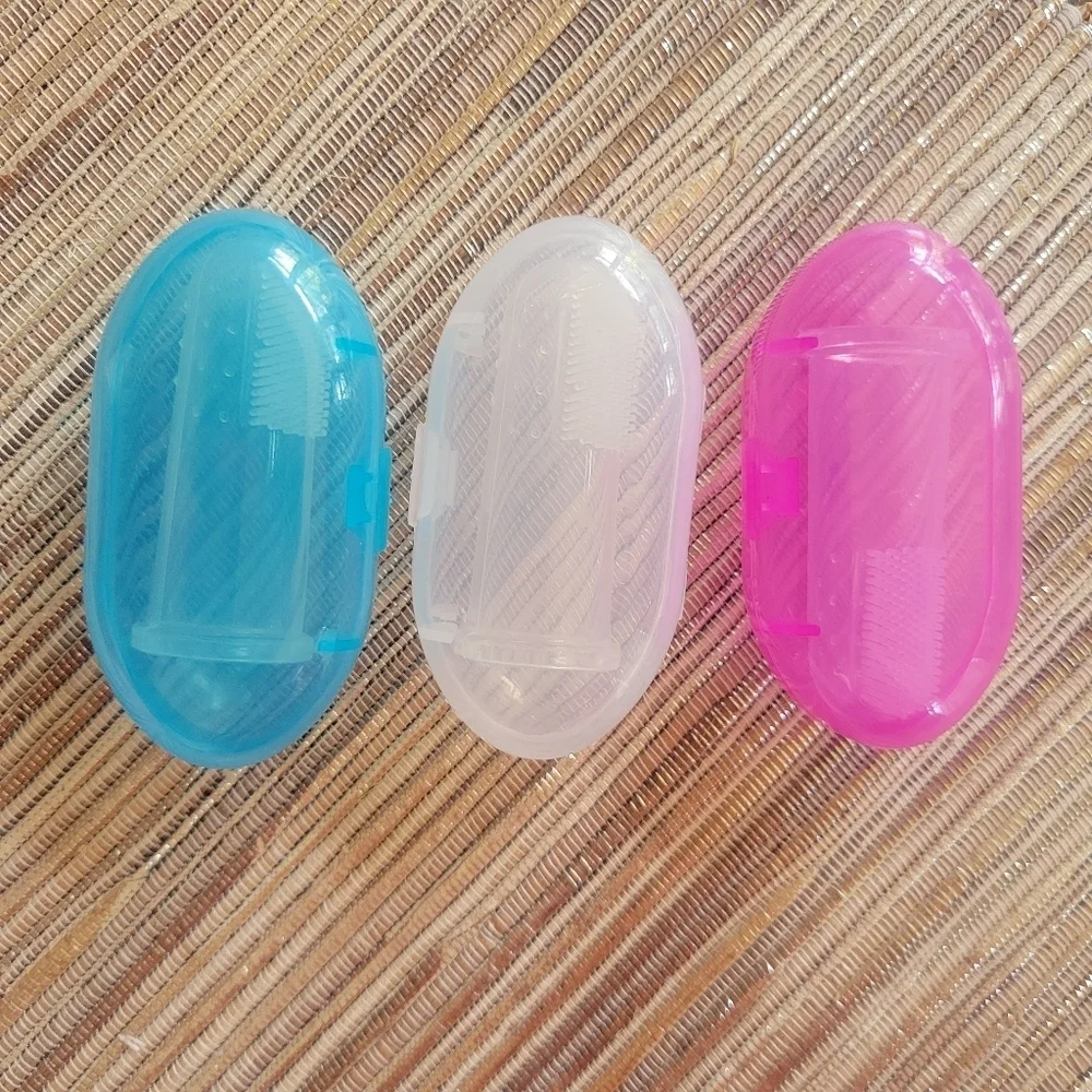 Baby Finger Silicone Toothbrush Set Of 3 With Cases